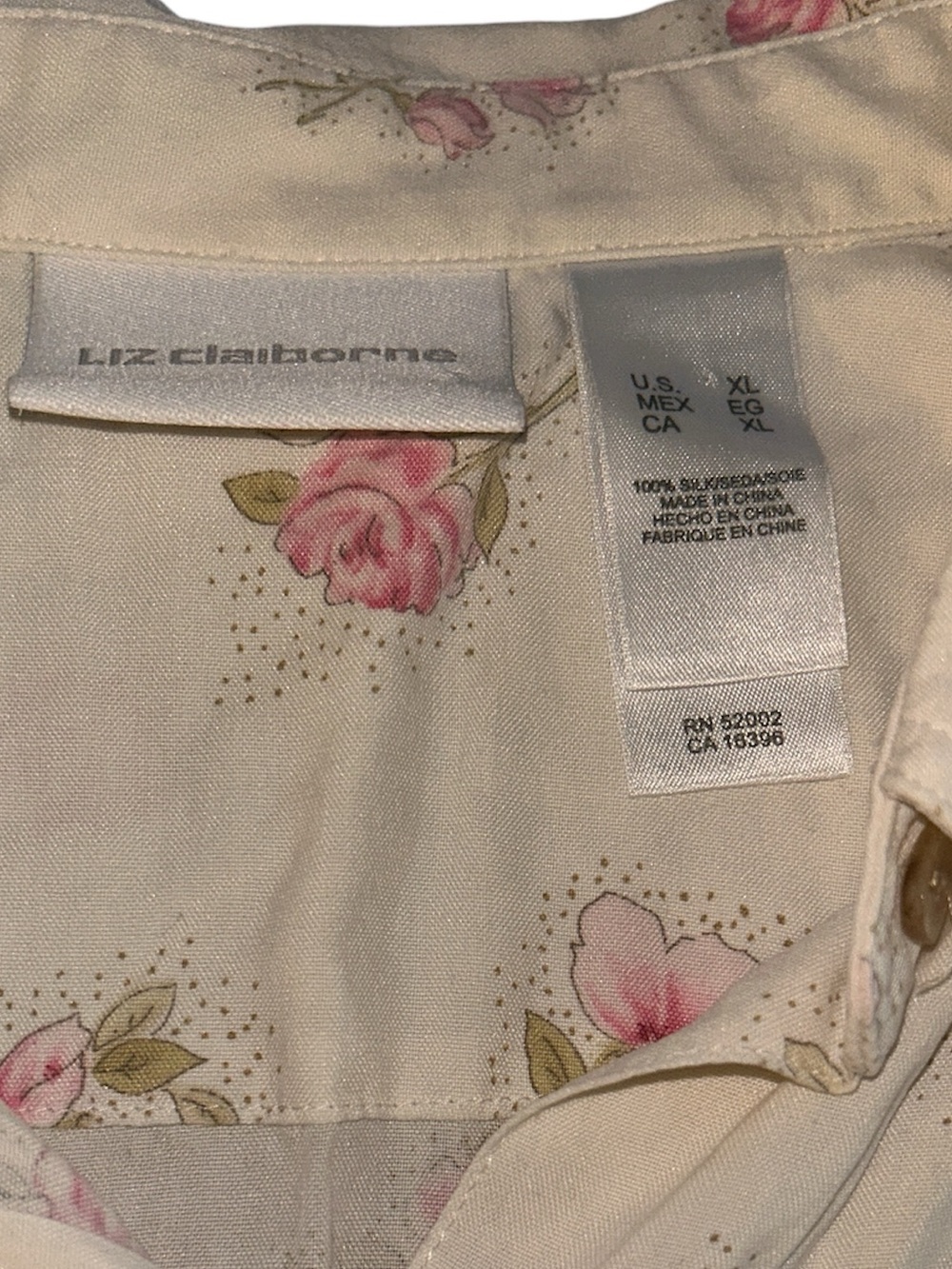 Liz Claiborne Silk Collared Floral Tank Top - Picture 2 of 4